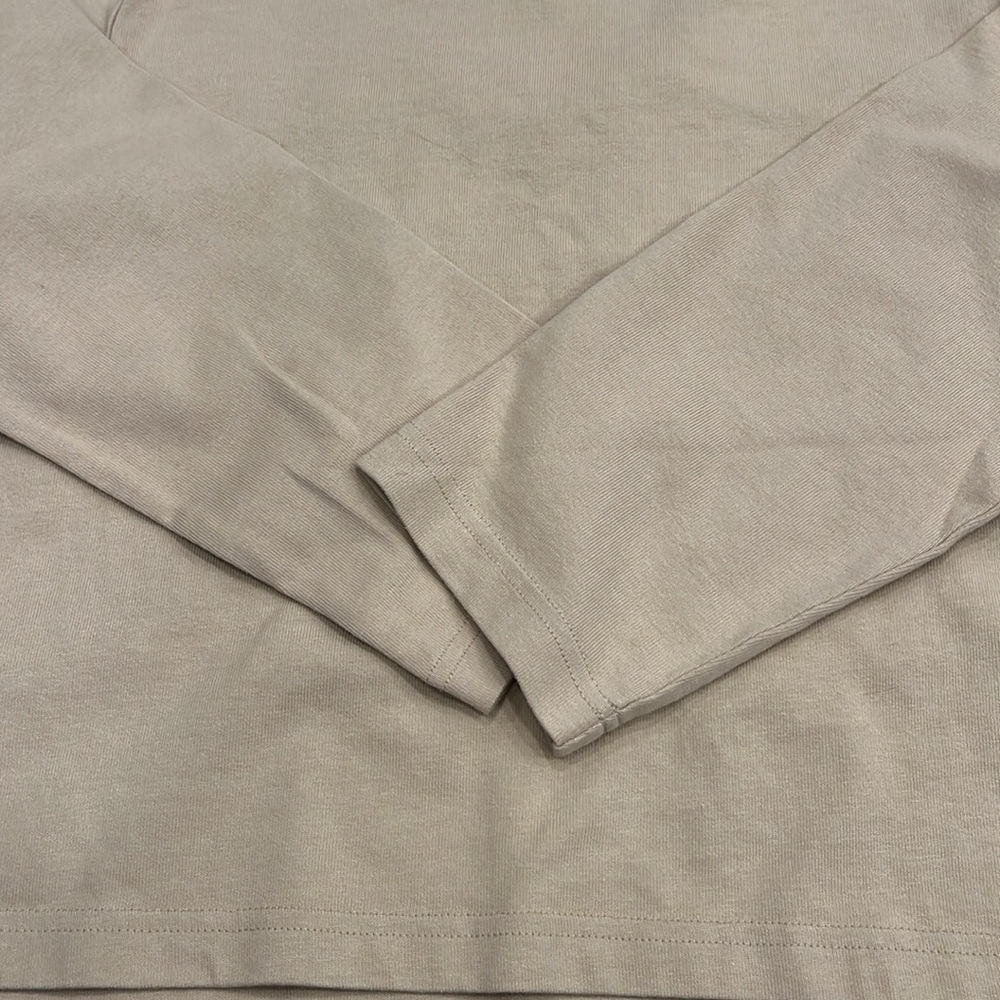 NEW J Crew Mariner Jersey Long Sleeve Tee Floral Embellished Light Khaki Medium - Picture 10 of 12